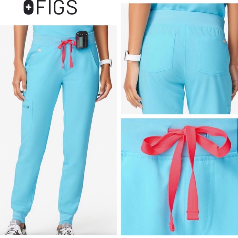FIGS Zamora MED TALL Jogger scrub pants - NEON BLUE